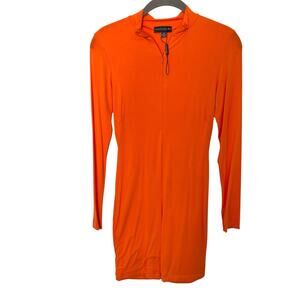 Jluxlabel Women Sz M Romper Long Sleeve Stretch Knit Front Zip Double Layer USA